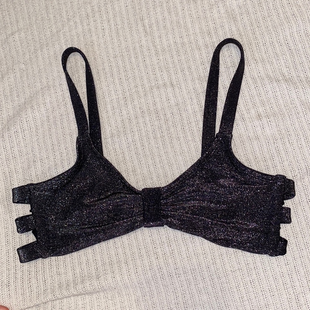 Black sparkly bikini top
